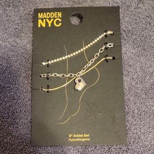 Silver and Gold Anklet Set